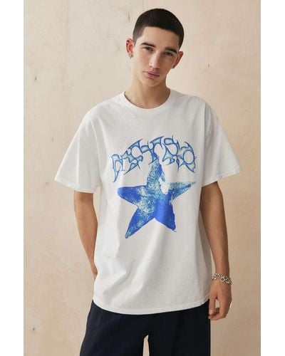 Urban Outfitters Uo Ecru Indigo Star T-shirt - Blue