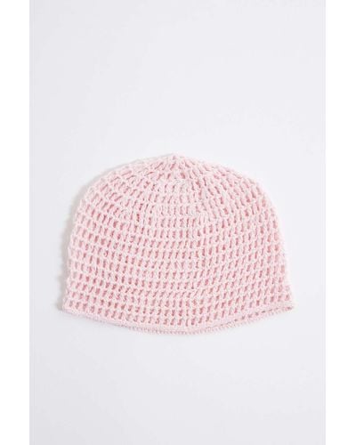 Urban Outfitters Uo Mini Knitted Skull Cap - Pink
