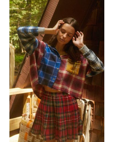 BDG Rayne Patchwork Flannel Shirt - Multicolour