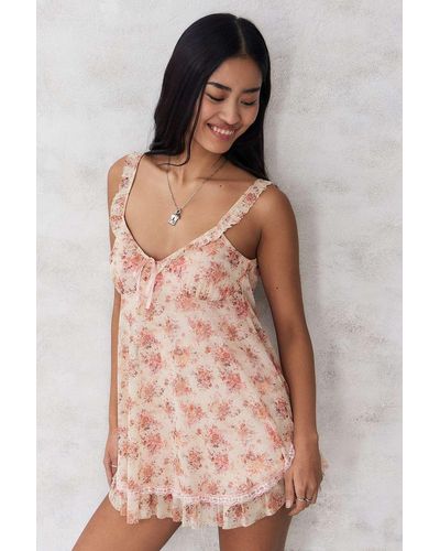 Urban Outfitters Uo Primrose Babydoll Playsuit - Pink