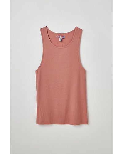 Urban Outfitters Uo Classic Ribbed Tank Top - Pink