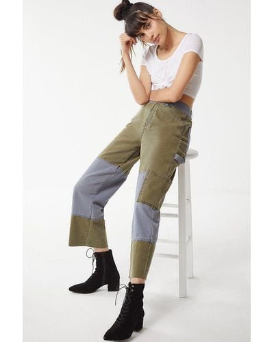 Urban Outfitters Uo Patchwork Utility Pant - Green