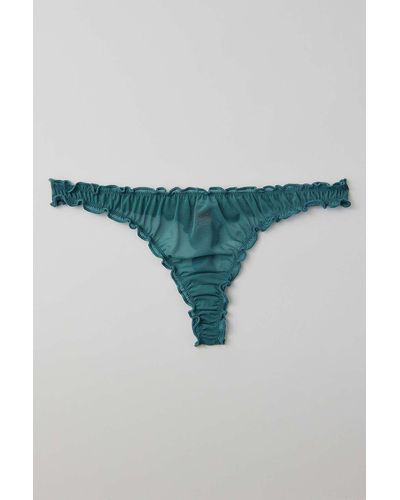 Out From Under Out From Under Sweet Nothings Rose Embroidered Thong - Blue
