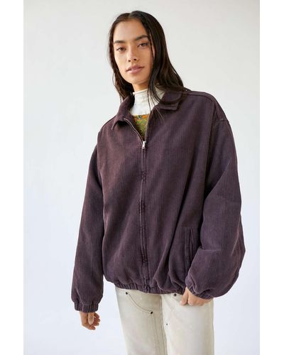 BDG Harrington Corduroy Zip-up Jacket - Purple