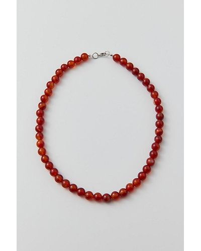 Urban Outfitters Stone Beaded Necklace - Red