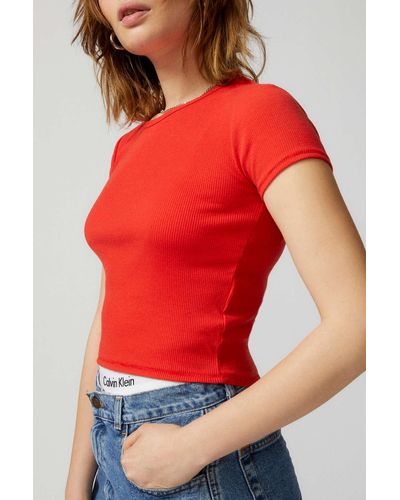 BDG Perfect Baby Crew Neck Tee - Red