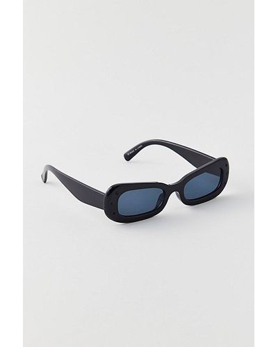 Urban Outfitters Gem Rounded Rectangle Sunglasses - Blue
