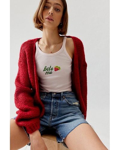 Urban Outfitters Uo Bite Me ‘90S Cami - Red