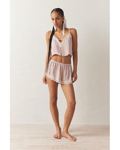 Out From Under Juliette Satin Micro Short - Natural