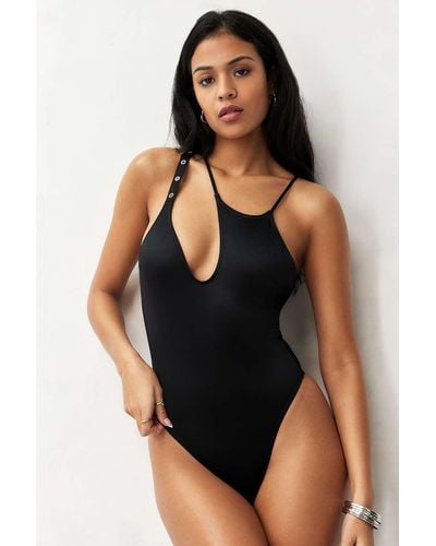 Out From Under Asymmetrical Buckle Swimsuit - Green