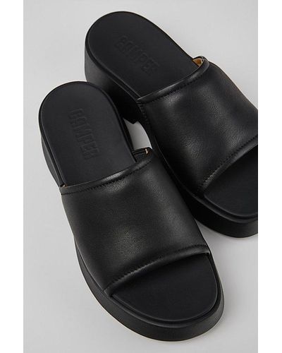 Camper Tasha Leather Platform Sandals - Black