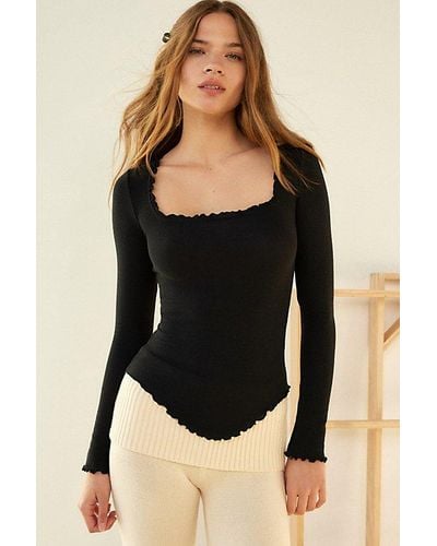 Out From Under Square Neck Layering Top - Black
