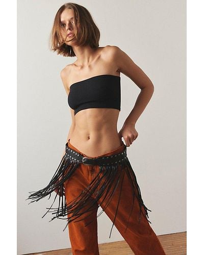 Urban Outfitters Noah Fringe Skirt Belt - Brown