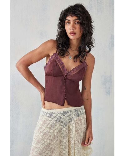 Urban Outfitters Uo Dinner & Drinks Cami - Brown