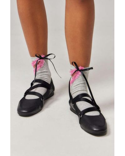 Out From Under Frill Cut-out Socks - Black