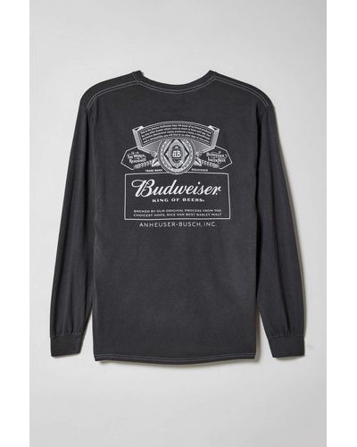Urban Outfitters Budweiser Classic Long Sleeve Tee In Black,at