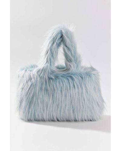 Urban Outfitters Faux Fur Medium Tote Bag - Blue