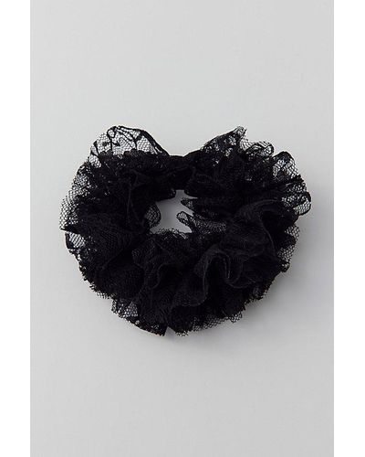 Out From Under Lace Ruffle Scrunchie - Black