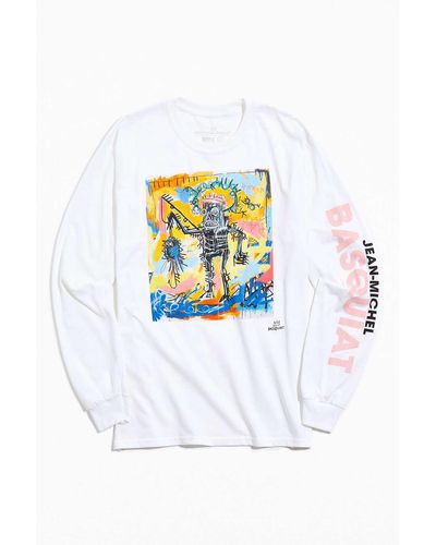 Urban Outfitters Basquiat Fishing Long Sleeve Tee - White