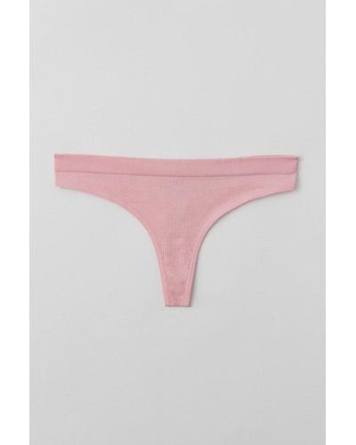 Out From Under Seamless Ribbed Thong - Pink