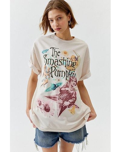 Urban Outfitters Smashing Pumpkins Collage T-Shirt Dress - Gray