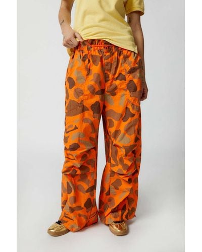 Urban Outfitters Uo Sloan Nylon Camo Balloon Pant In Orange,at