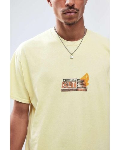 Urban Outfitters Uo Buttermilk Burned Out T-shirt - Yellow
