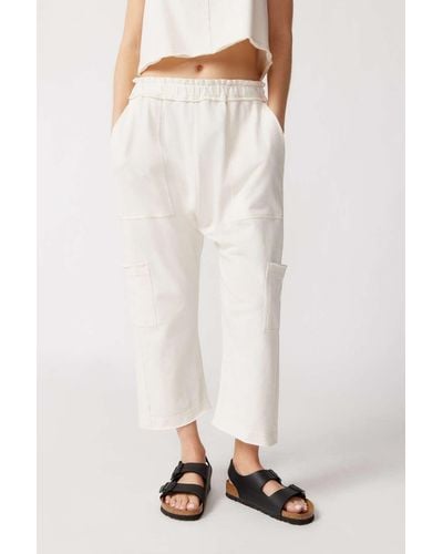 Out From Under Ryder Cropped Jogger Pant In White,at Urban Outfitters