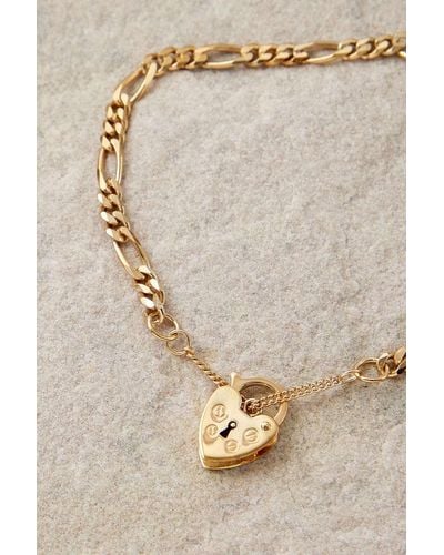 SEOL + GOLD Seol + Gold Vermeil Heart Lock Charm Bracelet - Natural