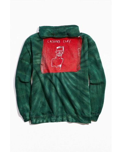 Urban Outfitters Basquiat Cassius Clay Tie-dye Hoodie Sweatshirt - Green
