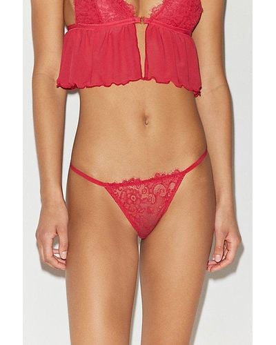 Out From Under Butterfly Kisses Lace Thong - Red