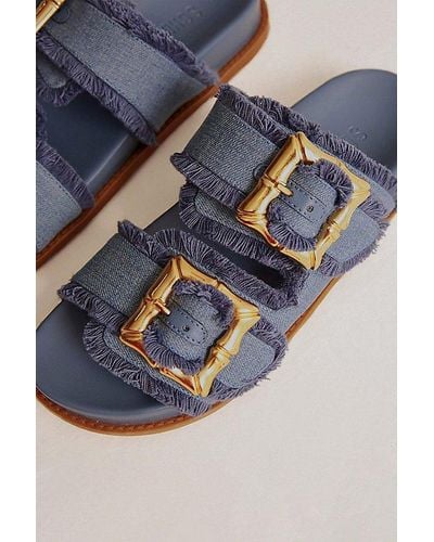 SCHUTZ SHOES Enola Sporty Frayed Sandals - Blue
