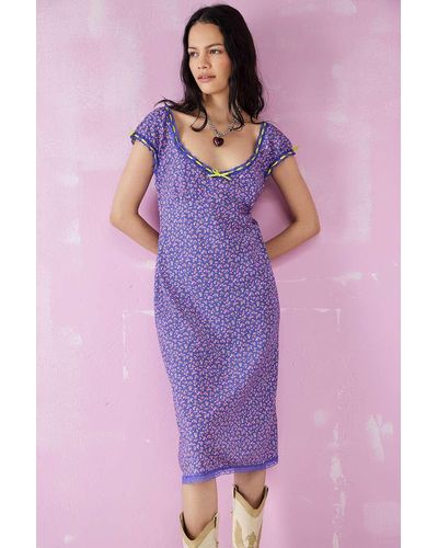 Betsey Johnson Malibu Midi Dress - Purple