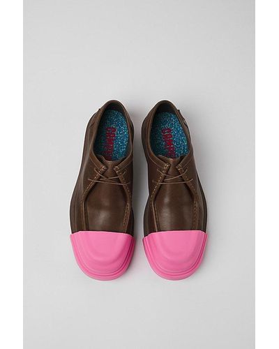 Camper Junction Leather Moc-Toe Shoes - Pink