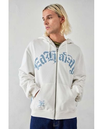 Ed Hardy Uo exclusive - hoodie "lion" mit reißverschluss - Weiß
