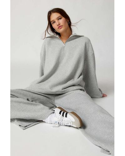 Out From Under Brady Half-zip Sweatshirt In Grey,at Urban Outfitters - Gray
