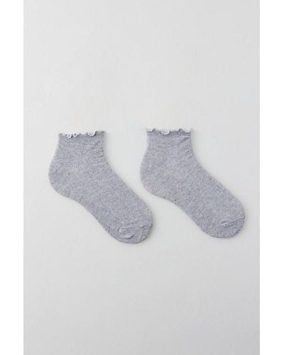 Urban Outfitters Ruffle Ankle Sock - Blue
