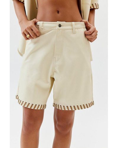 Honor The Gift Faux Leather Short - Natural