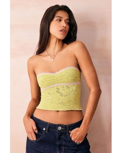 Out From Under Aaliyah Textured Sweetheart Bandeau Top - Green