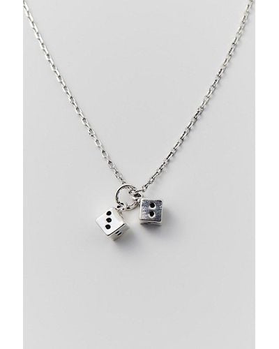 Urban Outfitters Roll The Dice Pendant Necklace - Blue