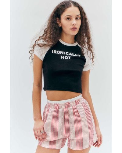 Daisy Street Seersucker Shorts Xs At Urban Outfitters - Multicolour