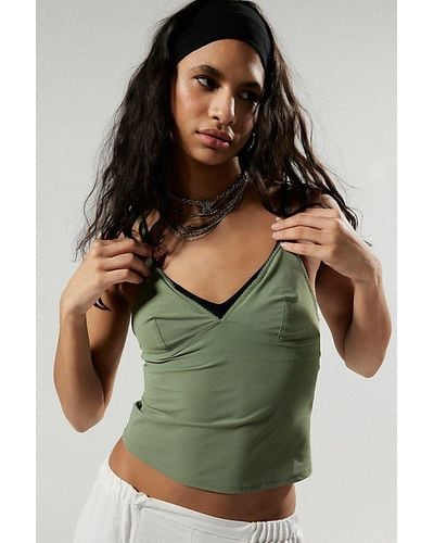 Out From Under Je T'Aime Mesh Cropped Cami - Green