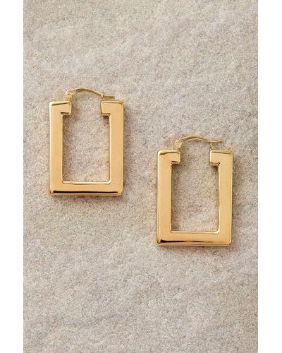 SEOL + GOLD Seol + Gold Rectangle Creole Hoop Earrings - Natural