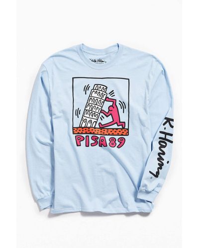 Urban Outfitters Keith Haring Pisa Long Sleeve Tee - Blue