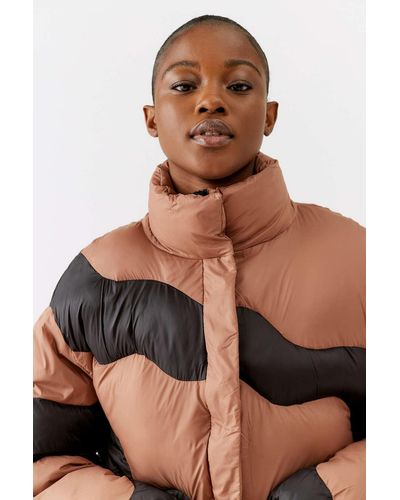 Native Youth Wave Puffer Jacket - Brown