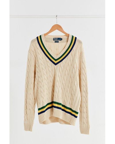 Urban Outfitters Vintage Polo Ralph Lauren Cable Knit Sweater - Multicolour