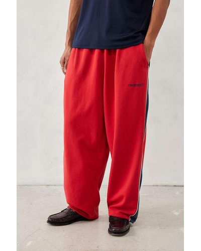 iets frans... Red Panelled Harri Baggy Joggers