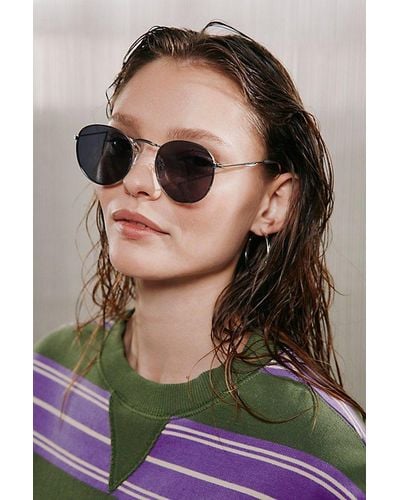 Urban Outfitters Billie Metal Round Sunglasses - Green