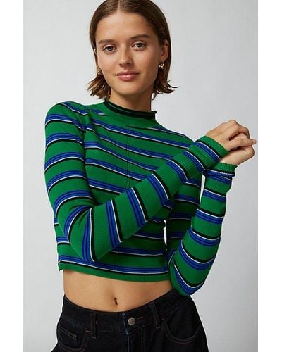 Urban Outfitters Uo Angelo Mock Neck Sweater - Green