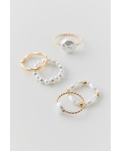 Urban Outfitters Delicate Ring Set - White